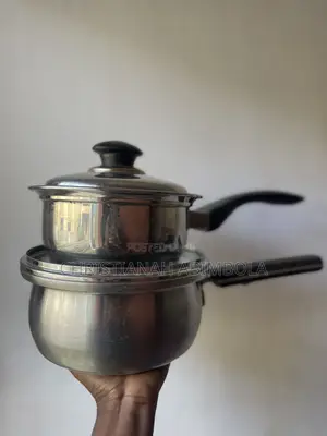 Neatly Used Stainless Steel Cooking Pots – 2 Pieces