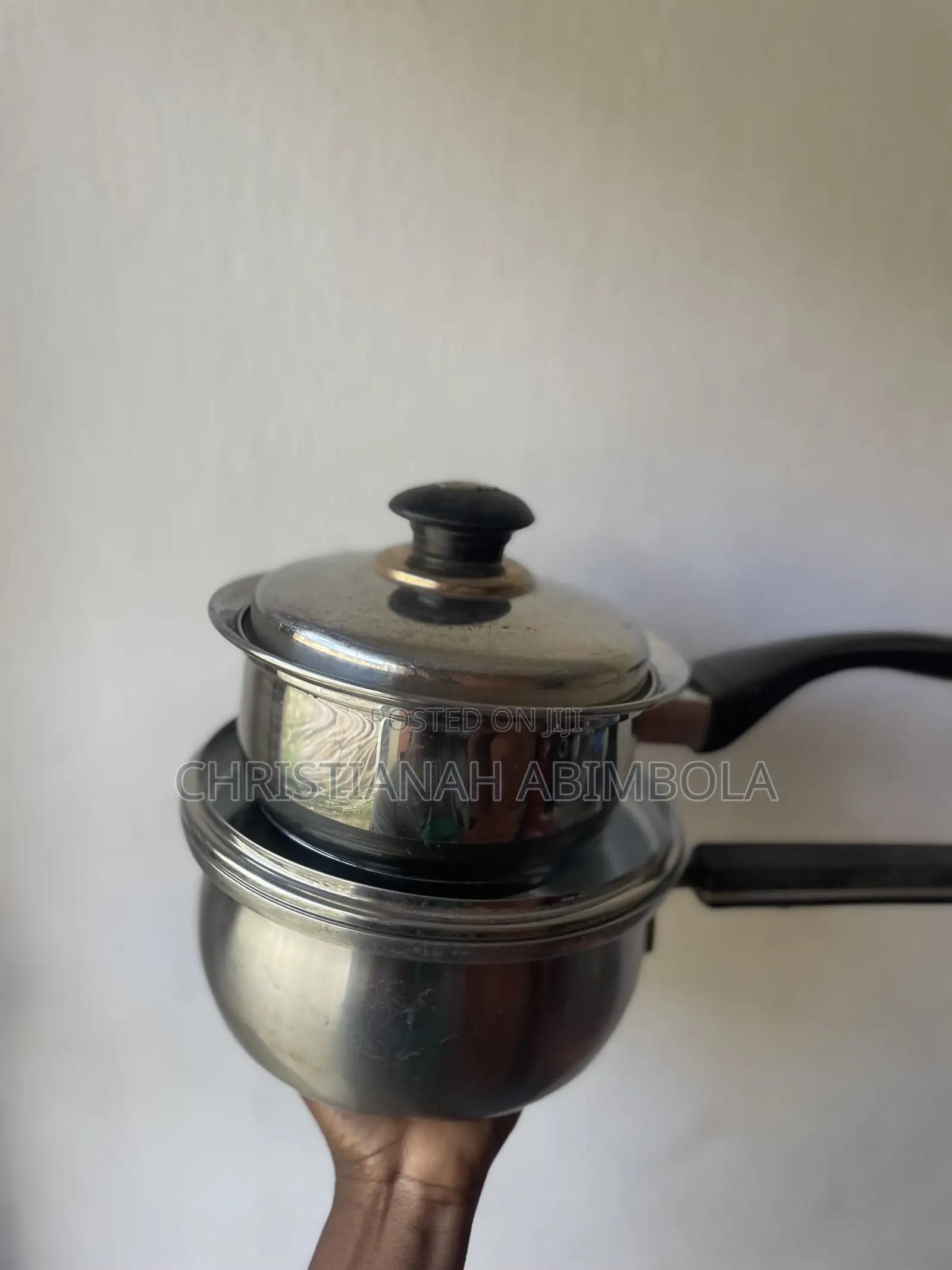 Neatly Used Stainless Steel Cooking Pots – 2 Pieces
