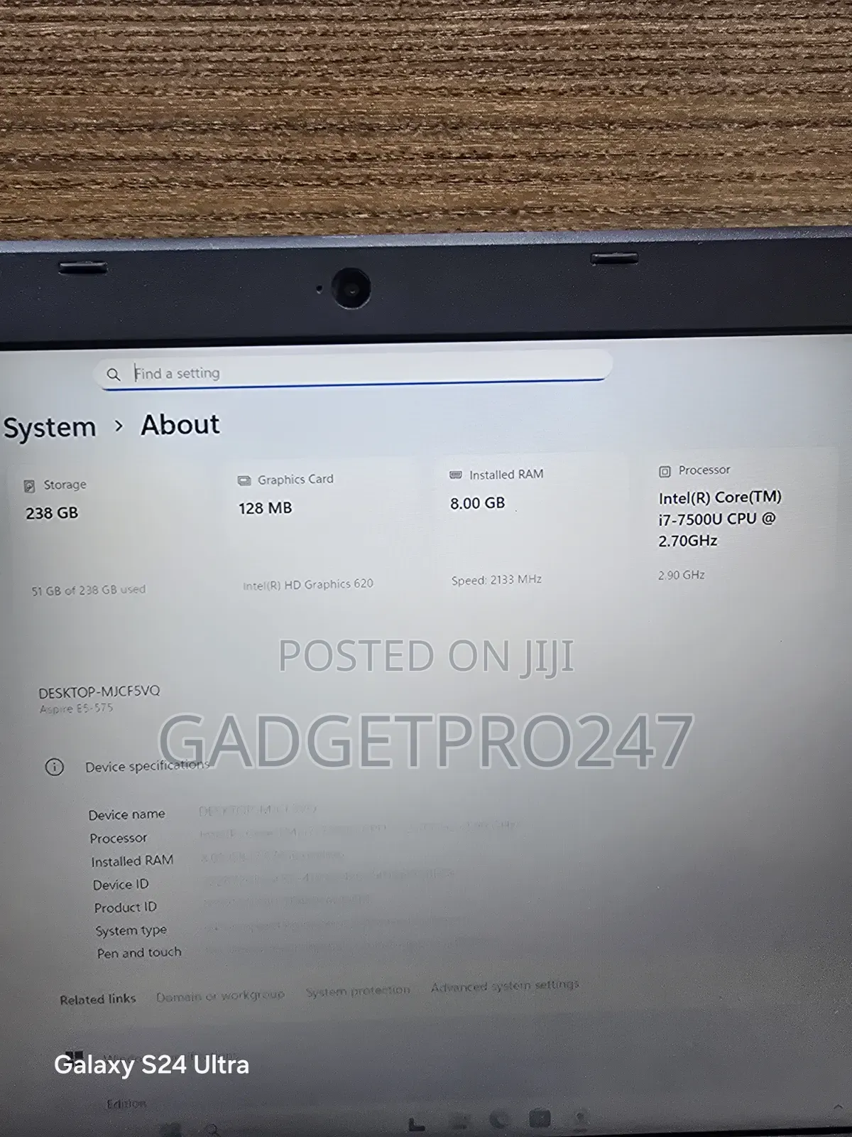 Laptop Acer Aspire E5-575 8GB Intel Core i7 SSD 256GB
