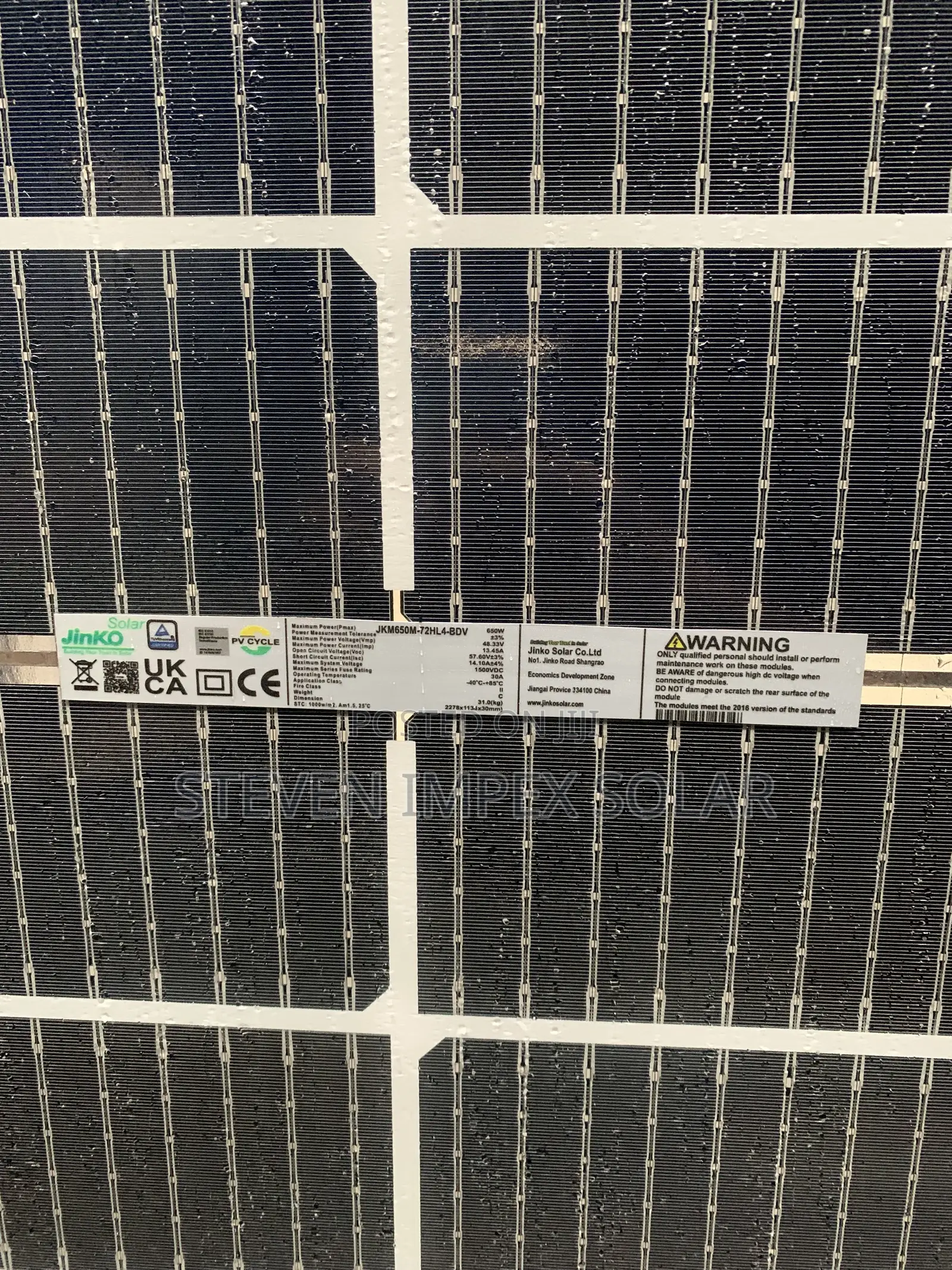 JINKO Solar Panel Mono Crystalline 650watts