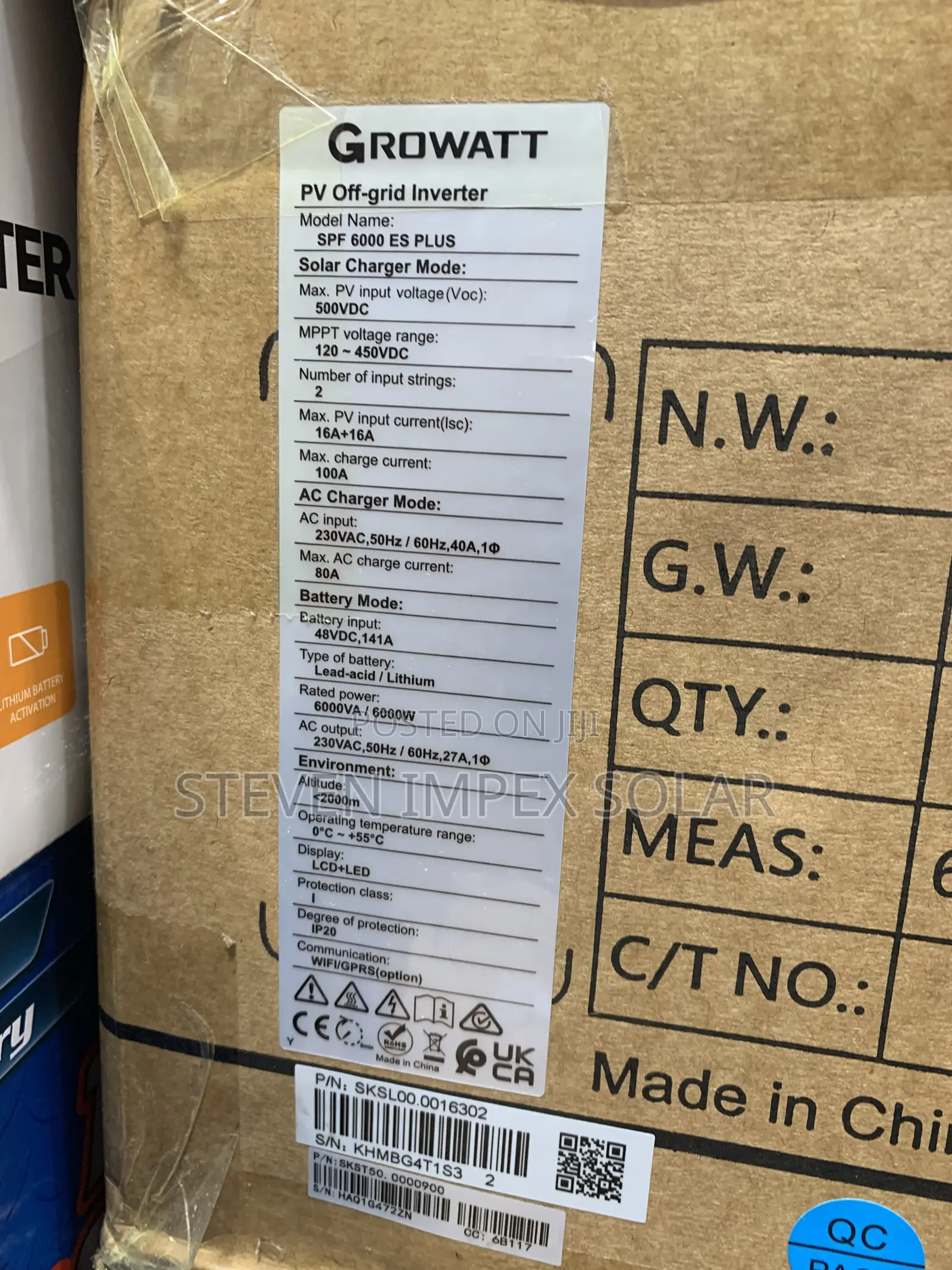 GROWATT Solar Inverter Hybrid 6KVA 48v