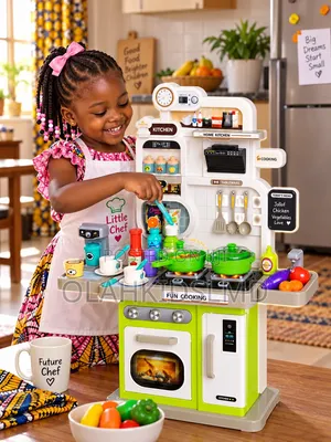 53-Piece Kids Kitchen Play Set With Lights Sounds