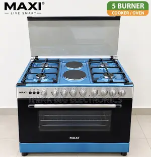 Maxi 4 Gas Burners + 2 Electric Hotplates Standing Gas Cooker