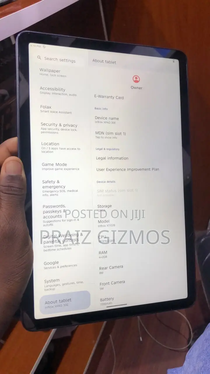 Infinix Xpad 30E 128 GB Blue