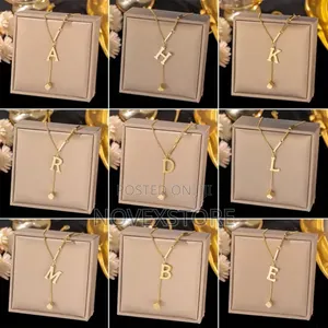 Non-Tarnish Gold Stainless Steel Initial Pendant Chain for Women