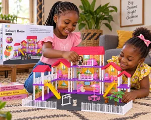 374PCS Large Dollhouse Pretend Play Set for Kids
