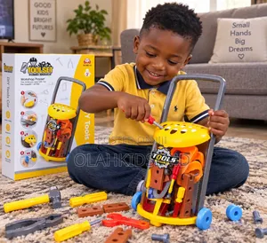 Kids DIY Tool Set Workshop Trolley Playset