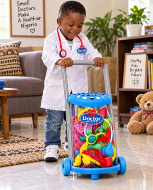 Kids Doctor Pretend Play Set With Rolling Trolley