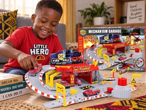 Kids Fire Station Rescue Car Garage Playset
