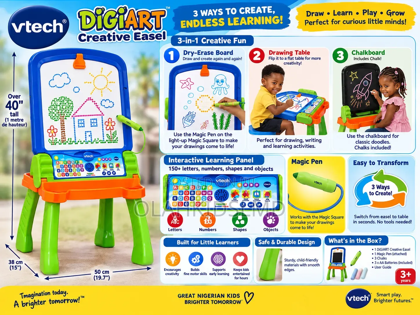 VTech 3-in-1 Interactive Creative Easel for Kids