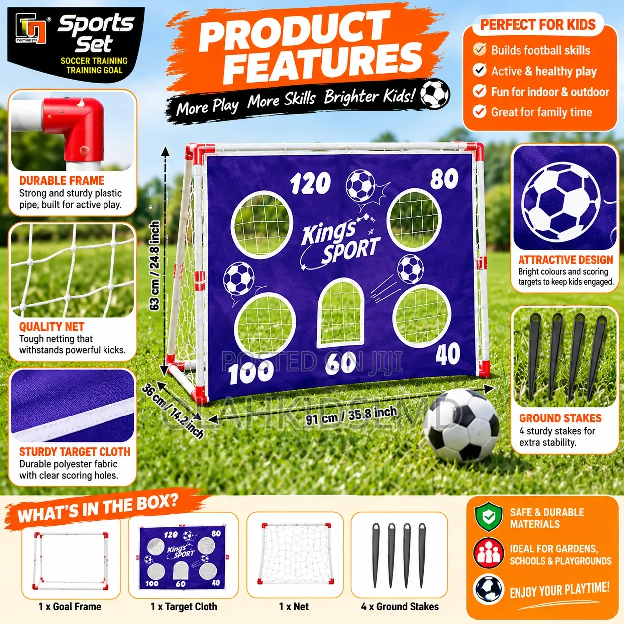 Kids Soccer Training Goal Target Game Set