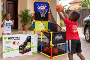 Kids Basketball Stand Game Set With Ball Return Net