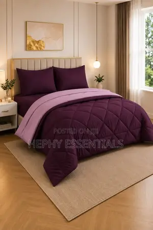 Luxury Plain Bedsheet Set,Duvet Set, Burgundy, and Lilac