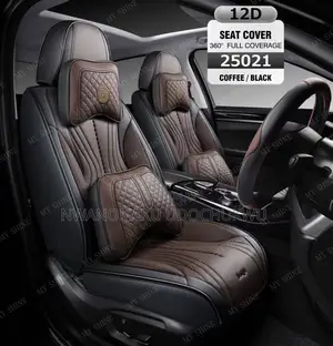 Black Designer Leather Seat Cover