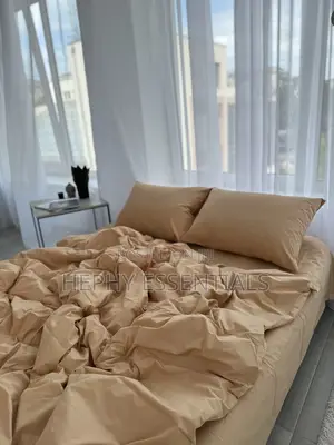 Soft Beautiful Plain Bedsheets ,Duvet Set,Beige Color