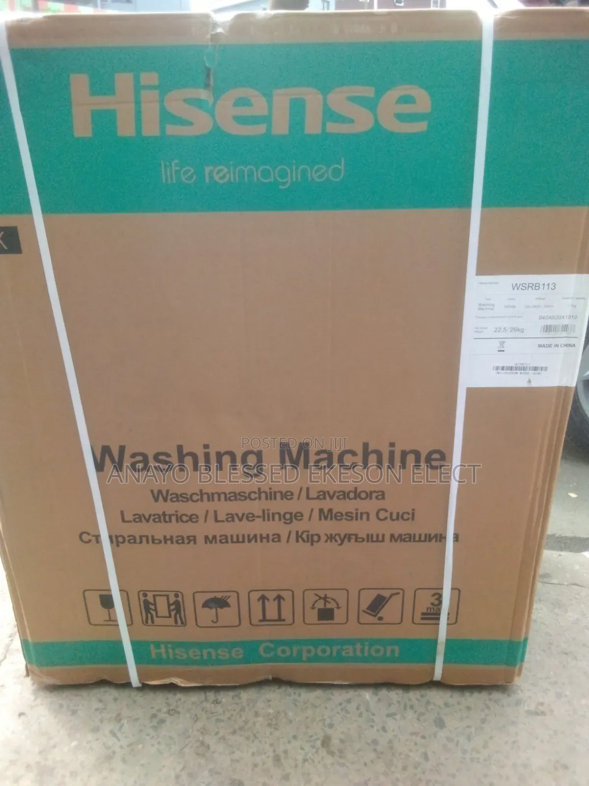 Hisense Washing Machine 11kg Original