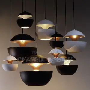 Modern Black Gold Dome Pendant Light