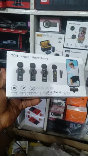 T90 4 in 1 Wireless Microphone, Noise Reduction Collar Mic