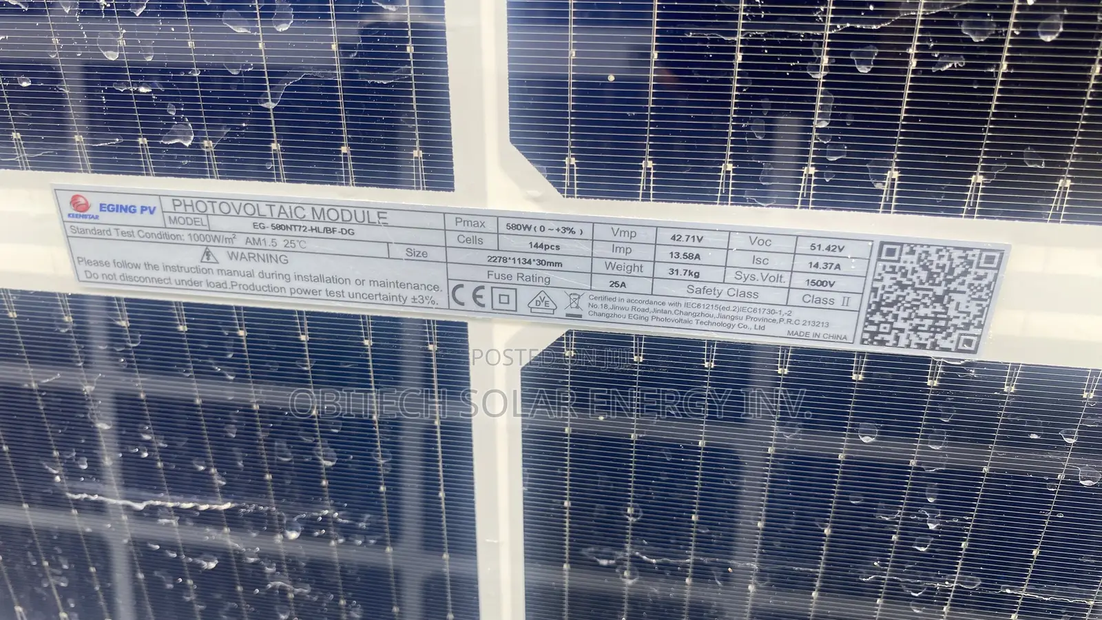 580w Bifacial Solar Panel