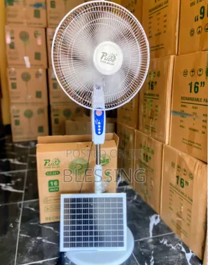 Solar and Electric Fan With Panel