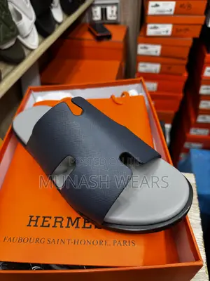 Hermes Flat Sole Leather Slipers 40-46