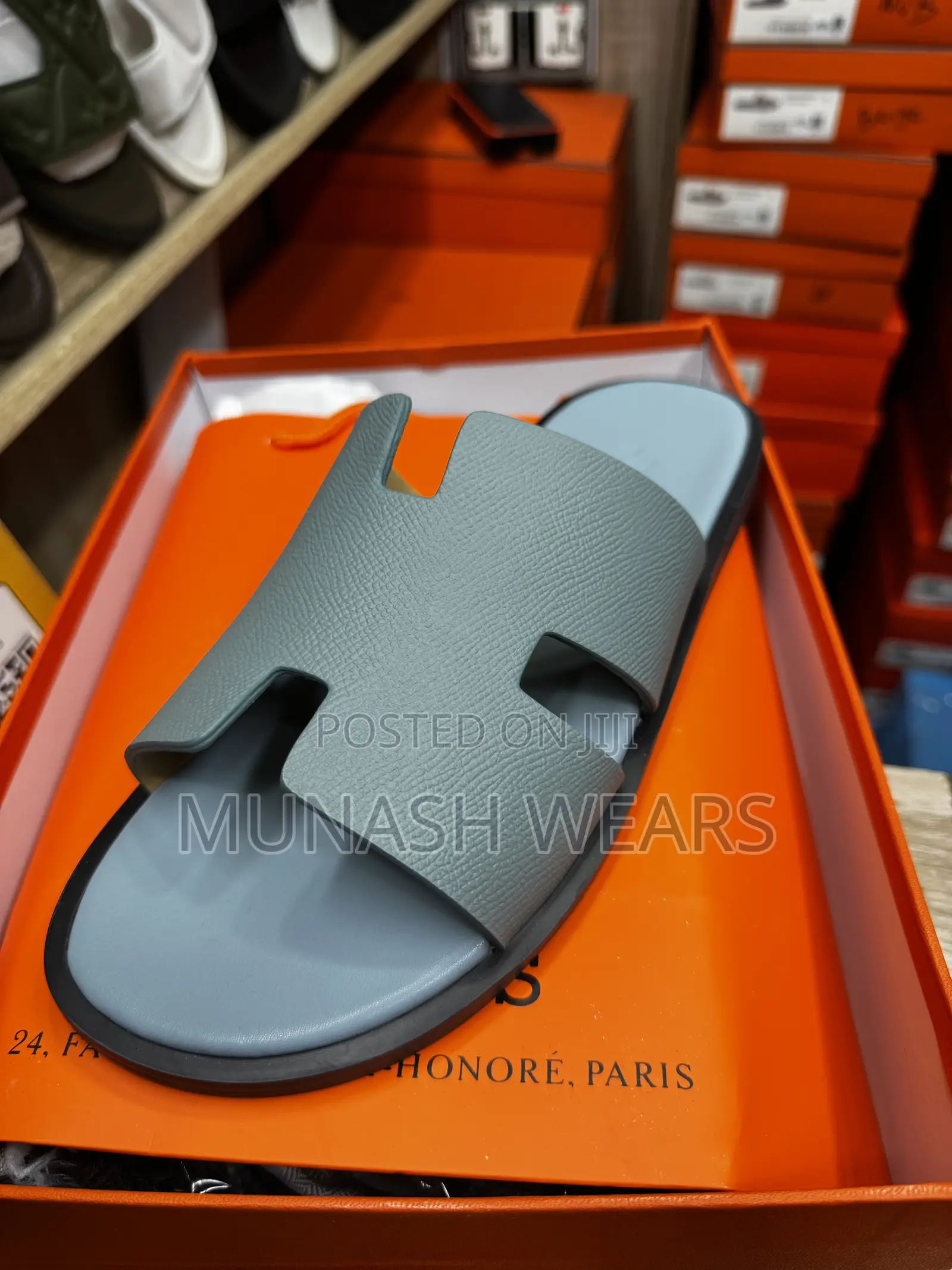 Hermes Flat Sole Leather Slipers 40-46