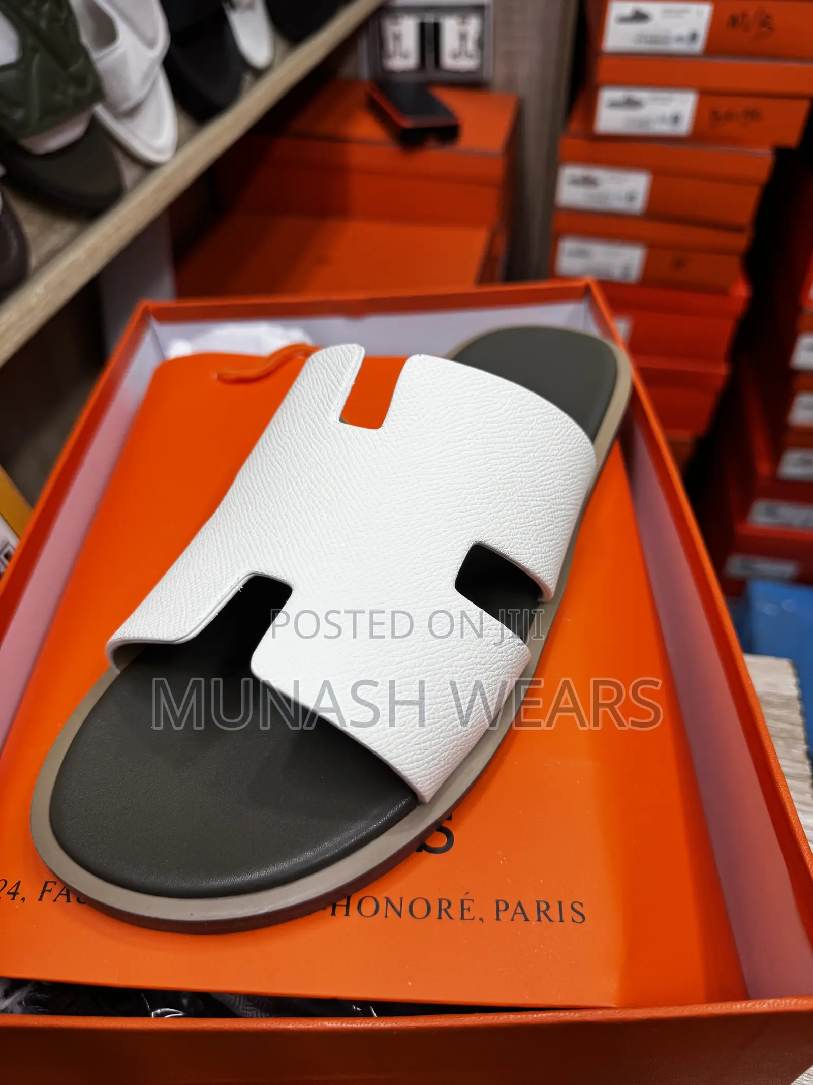 Hermes Flat Sole Leather Slipers 40-46