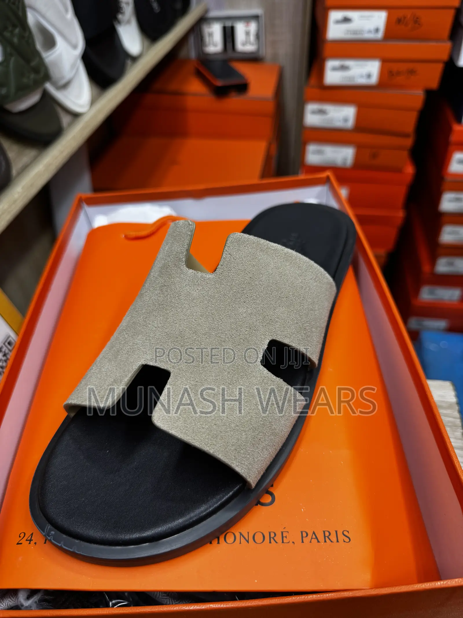 Hermes Flat Sole Leather Slipers 40-46