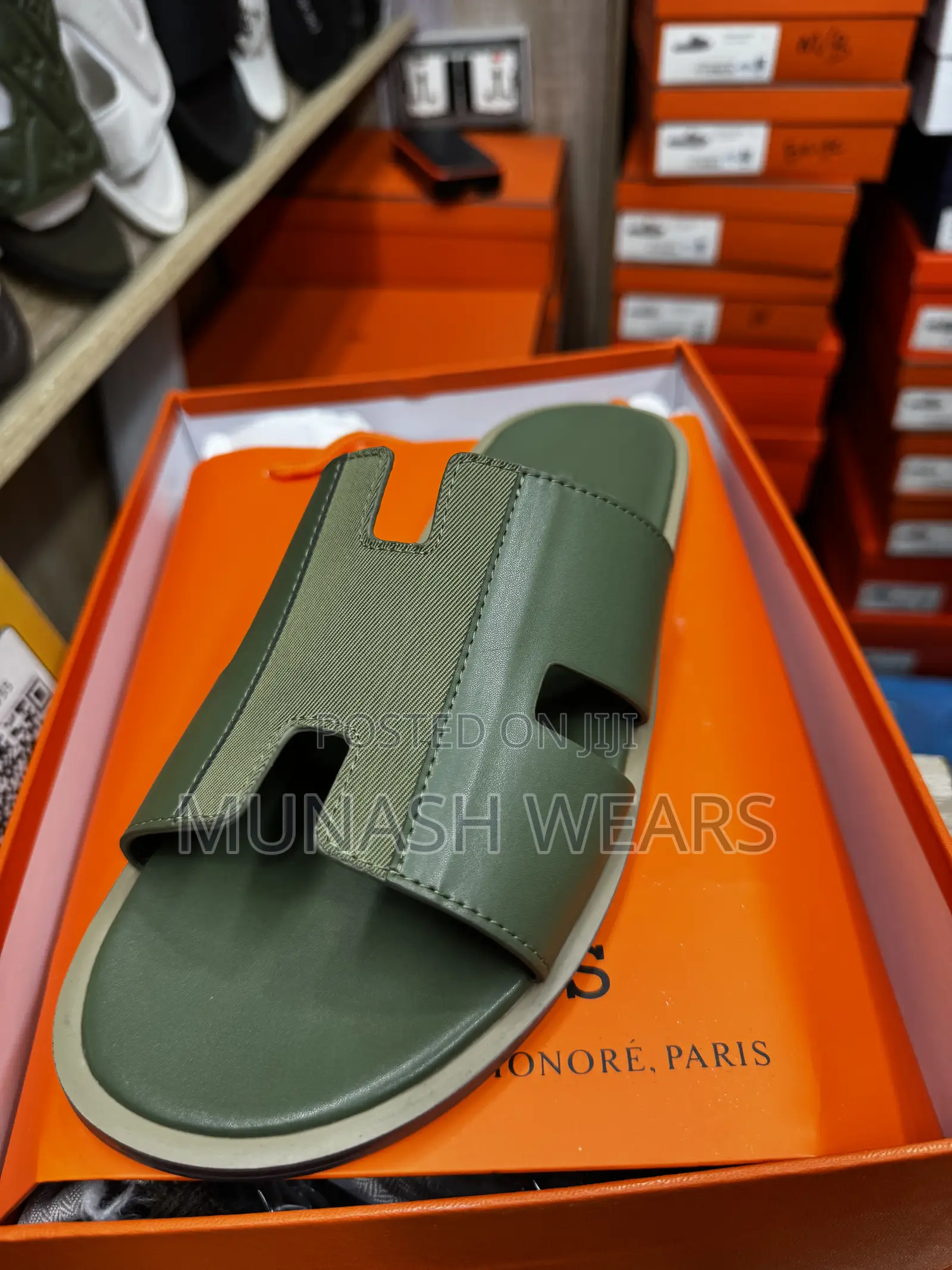 Hermes Flat Sole Leather Slipers 40-46