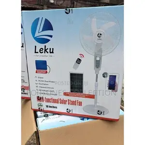 Leku 16" Multi-Functional Solar Rechargeable Standing Fan
