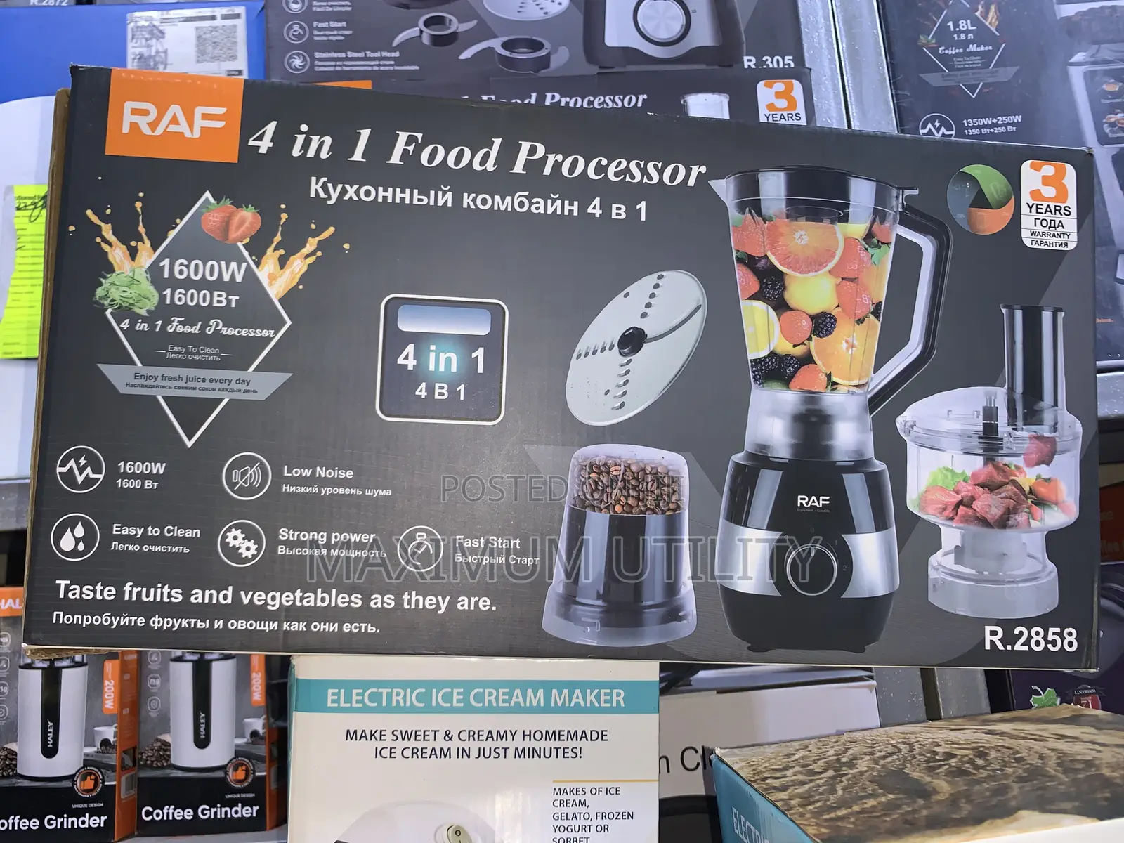 RAF 1600 Watts 4 in 1 Food Processor