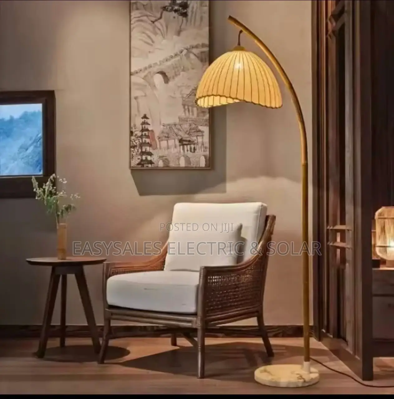 Japanese Style Silent Wind Lantern Type LED Floor Lamp