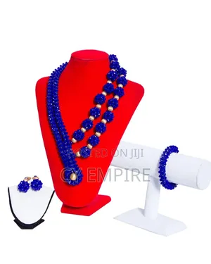Royal Blue Beaded Jewelry Set