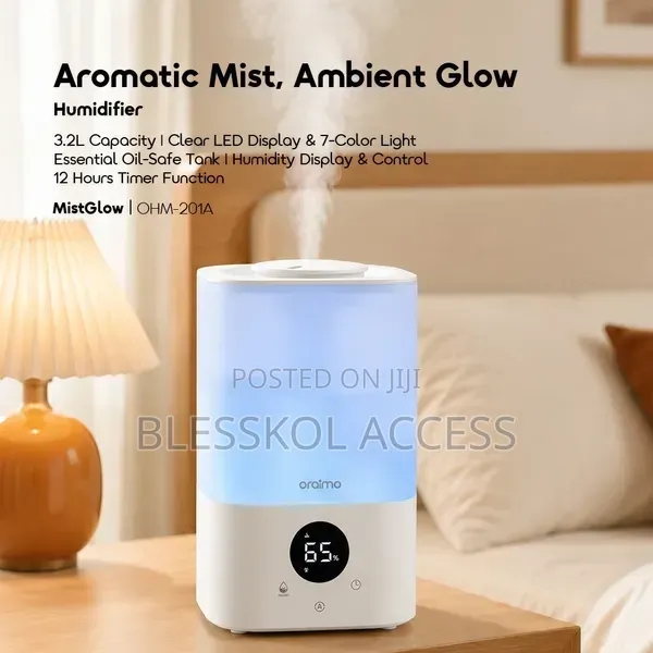 Oraimo MistGlow 3.2L Smart Humidifier With LED Display 7-Color Light