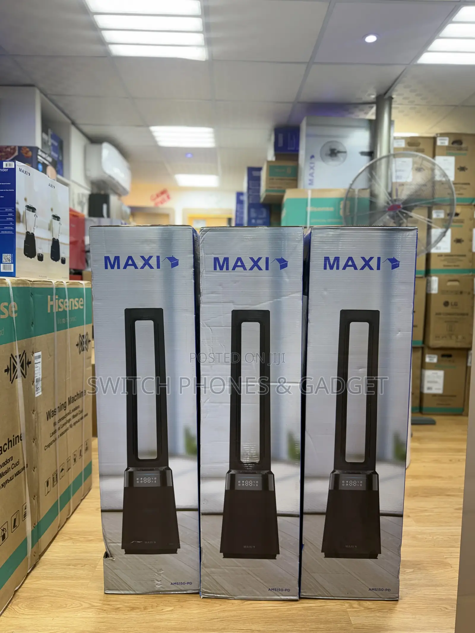 Maxi Bladeless Fan 42 Inch Black (150pd-Ams)