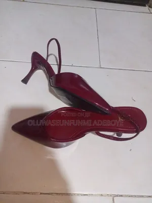 Brand New Zara Burgundy Slingback Kitten Heels - Size 38