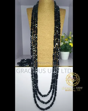 Black Crystal Bead Necklace