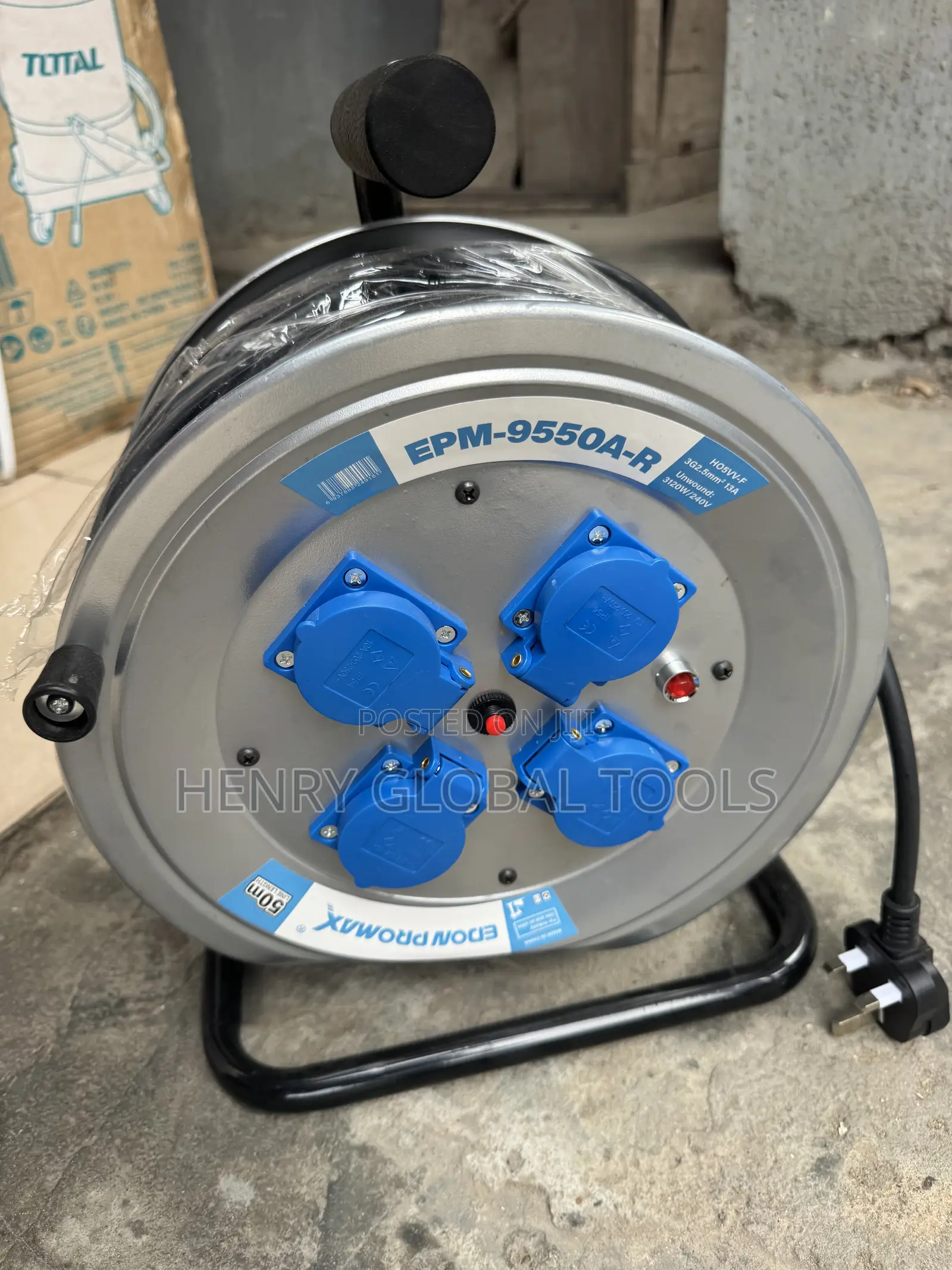  EDOM PROMAX 50M Cable Reel – 2.5mm2 Copper Cable