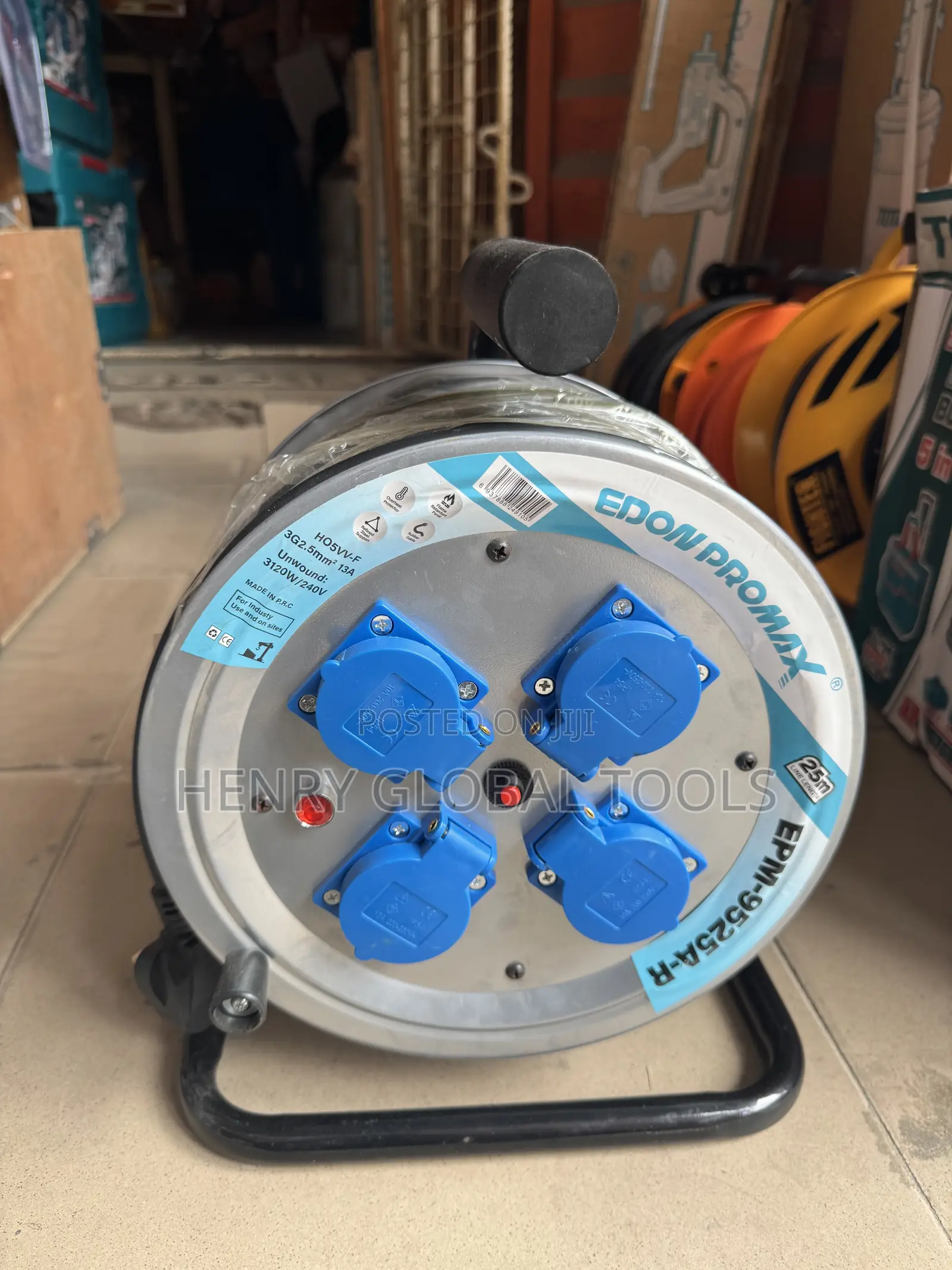  EDOM PROMAX 25M Cable Reel – 2.5mm2 Copper Cable