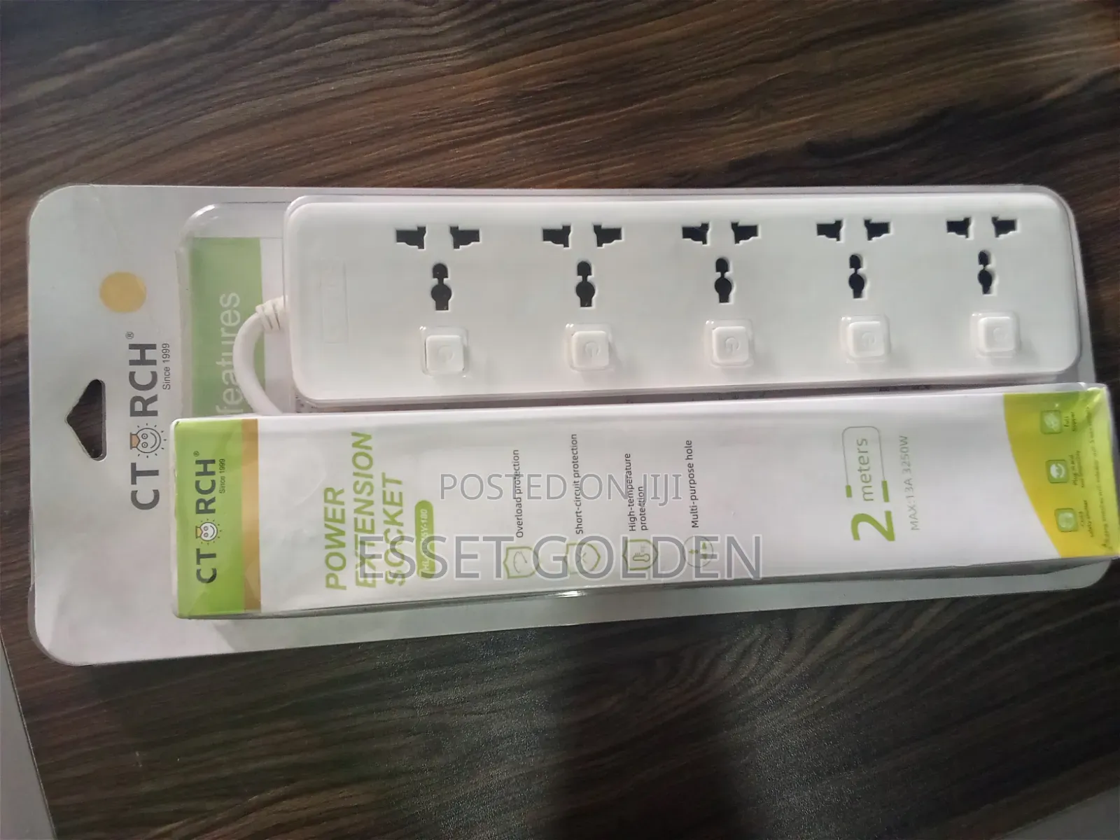 5 Way Extension Socket C-Torch With USB