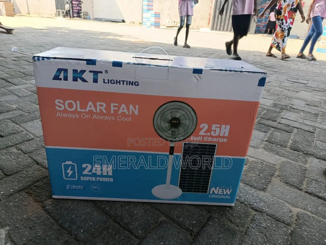 AKT 16” Solar Rechargeable Fan