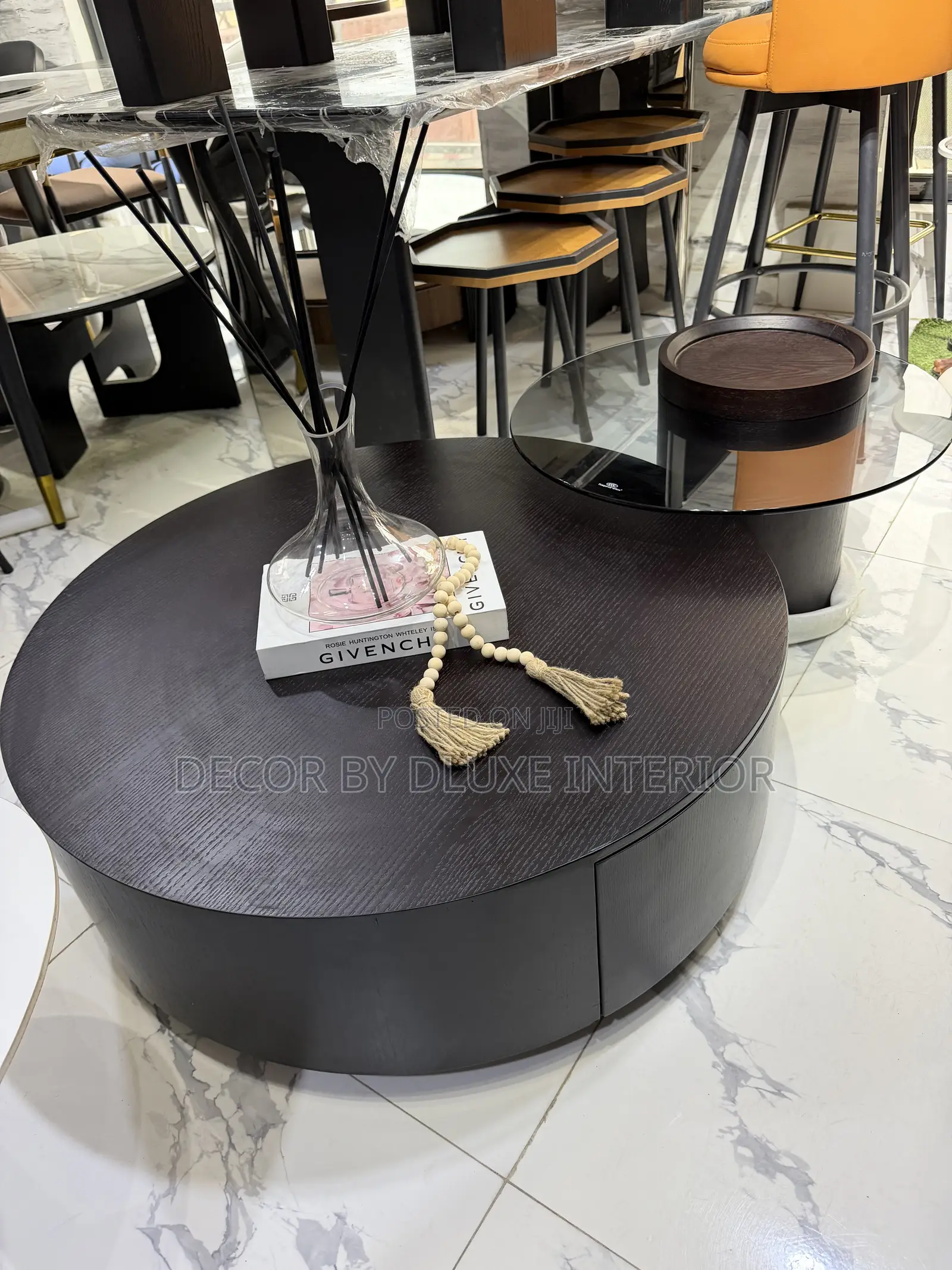 Modern Simple Solid Wood and Glass Coffee Table Set