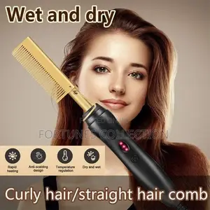 Professional Electric Hotcomb, Hairstraightener for Wigs, Natural Hair