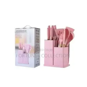 19Pcs Non-Stick Silicone Cooking Spoon Knife Set With Board