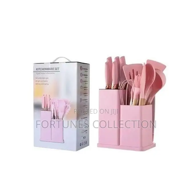 19Pcs Non-Stick Silicone Cooking Spoon Knife Set With Board