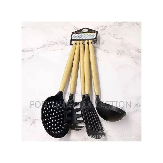 5pcs Non-Stick Silicone Cooking Spoon Set