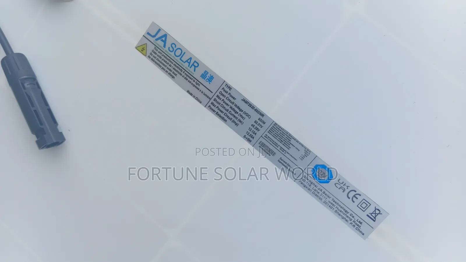 600watts JA Solar Mono Panel