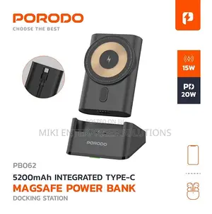 Porodo 5200mAh Integrated Type-C MagSafe Power Bank