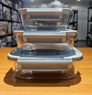 3-Piece Airtight Glass Food Storage Containers