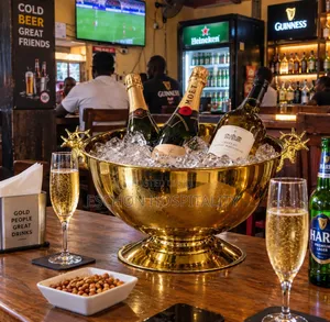Luxury Gold Bar Wine / Ice Banquet Bowl